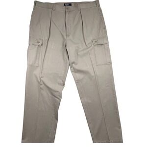 Vintage Polo Ralph Lauren Tarpoon Pant 44x32 Beige Pleated Cargo Y2K 90s Utility